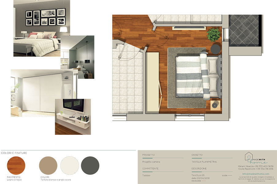 Moodboard planimetria_La camera Maschile di Taddeo