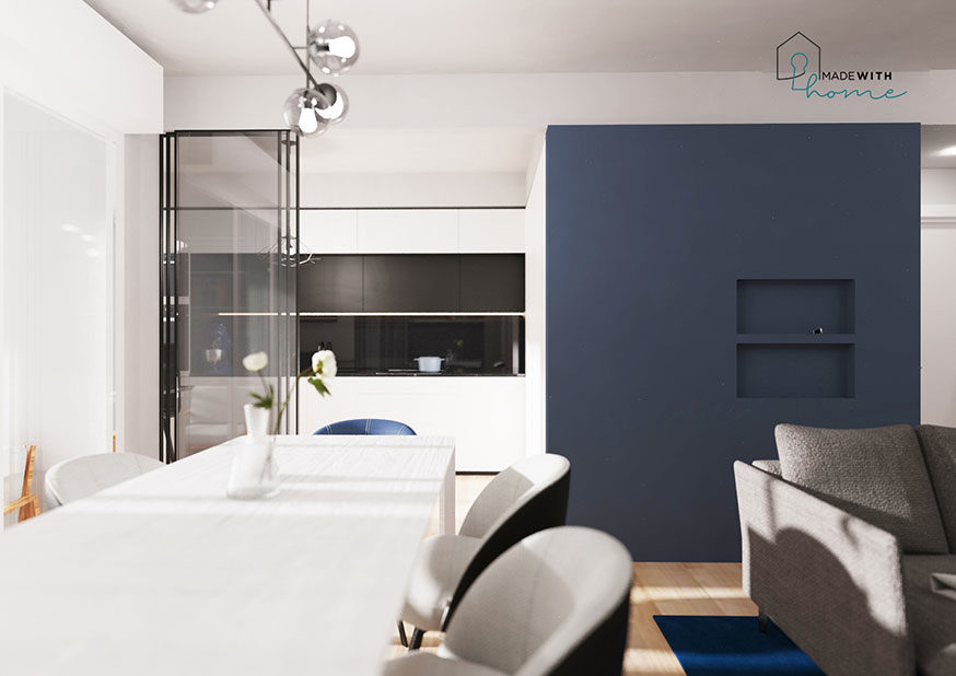 Render cucina_L'appartamento in Blu di Fabio