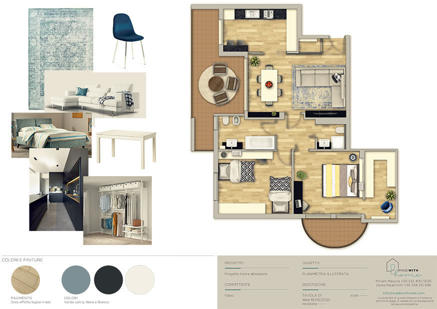 Moodboard planimetria_L'appartamento in Blu di Fabio