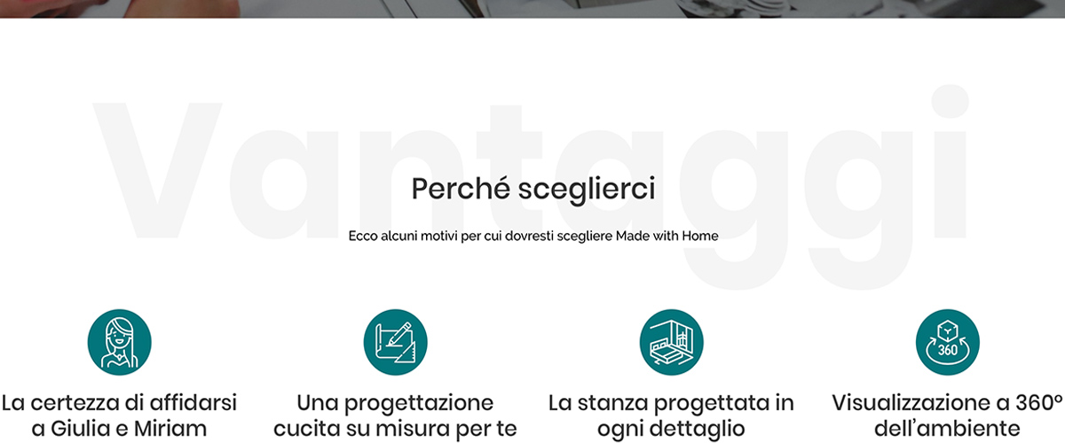 Screenshot da sito web Made with Home