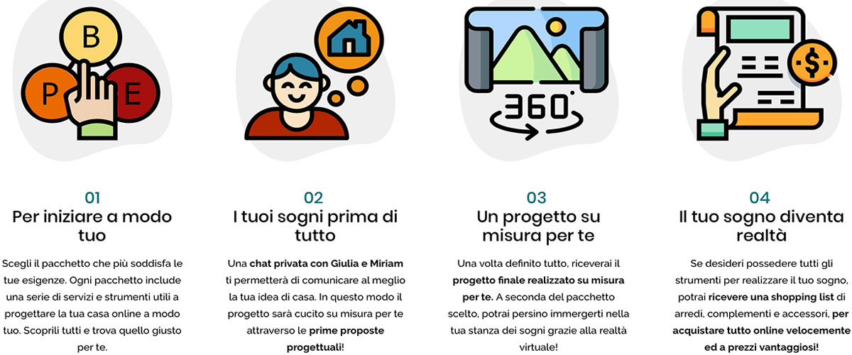 Screenshot da sito web Made with Home