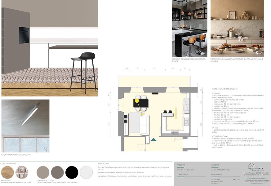 Moodboard Living e Cucina 2_La zona giorno Minimal di Alessandra
