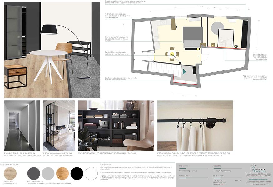 MOODBOARD 2_La zona giorno e la camera in stile Industrial di Andrea