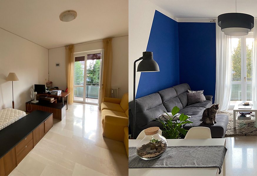 PRIMA DOPO_Il nuovo living in Blu di Noemi