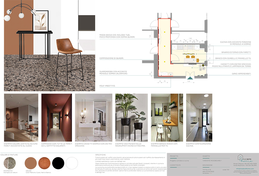 MOODBOARD 2_Color terracotta, pelle e dettagli neri per ingresso e cucina di Angelo!